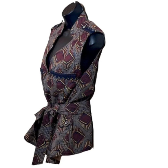 Anthropologie Elevenses Belted Safari Vest size Large - Picture 2 of 11